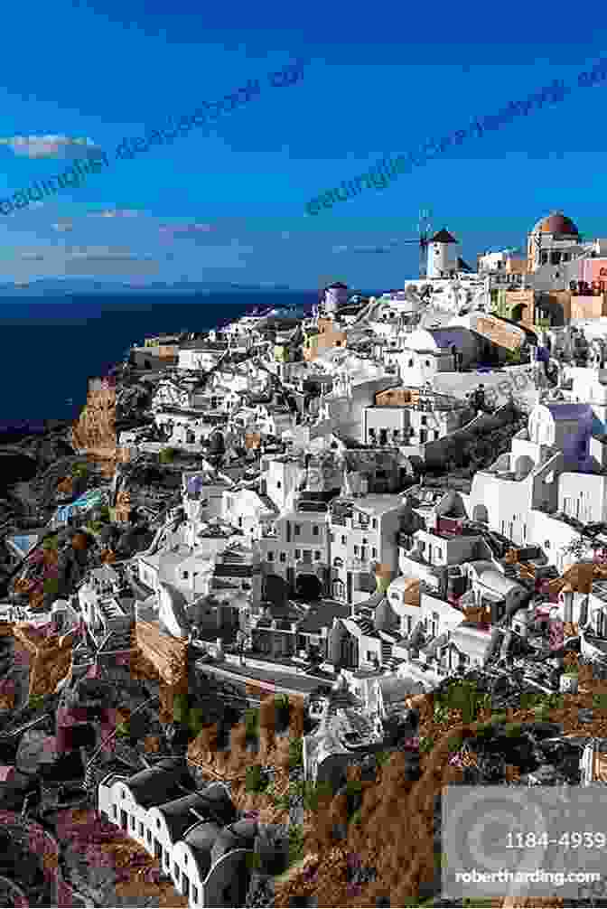 A Panoramic View Of Santorini, Capturing The Beauty Of Its Whitewashed Architecture And Dramatic Cliffs. Romantic Greek Islands Vacation (Guided Meditation Vacation Series)