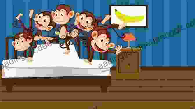 Four Brown Monkeys Jumping On A White Bed Five Little Ghosts Jumping On The Bed: Halloween Nursery Rhyme Retelling Of Five Little Monkeys Jumping On The Bed