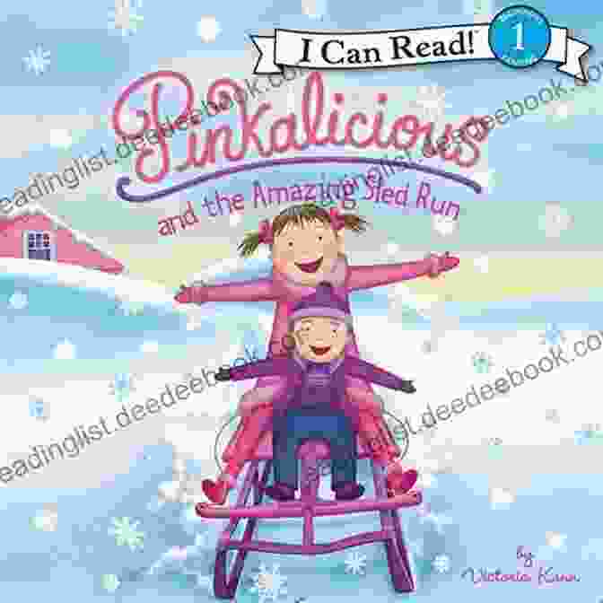 Pinkalicious And The Amazing Sled Run Book Cover Showing Pinkalicious And Peter Sledding Down A Snowy Hill Surrounded By Festive Decorations Pinkalicious And The Amazing Sled Run (I Can Read Level 1)
