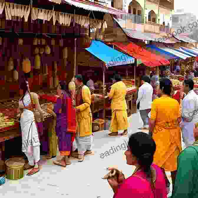 Train Passing Through A Bustling Market In India With Colorful Stalls And People A Of Railway Journeys