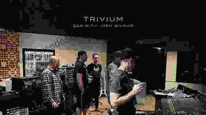 Trivium Recording In The Studio, With Producer Josh Wilbur Behind The Mixing Console. Trivium The Mark Of Perseverance