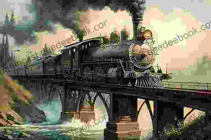 Vintage Steam Train Crossing A Stone Bridge With A Backdrop Of Rolling Hills A Of Railway Journeys