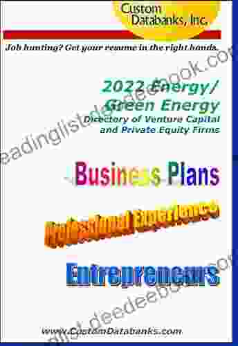 2024 Energy/Green Energy Directory Of Venture Capital And Private Equity Firms: Job Hunting? Get Your Resume In The Right Hands